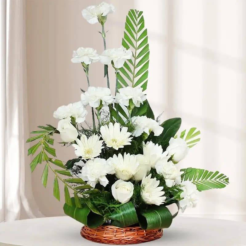 Roses, Gerberas & Carnations in a Basket