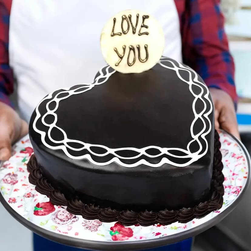 Heart Shaped Chocolate Cake