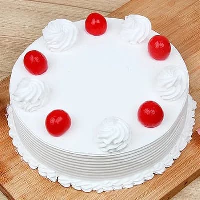 Eggless Cherry Vanilla Cake