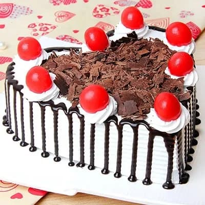 Eggless Heart Shape Black Forest