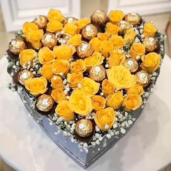 Flowers & Chocolate in Box