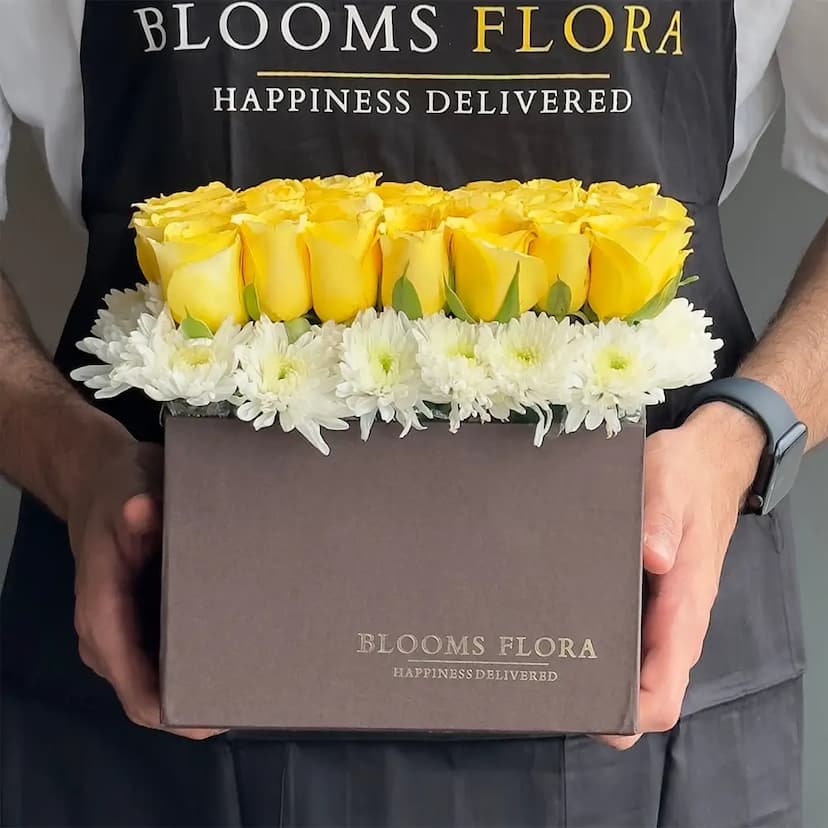 Roses and Chrysanthemums in Box