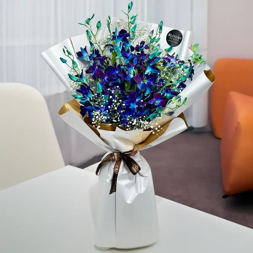 Fresh Blue Orchids Bouquet