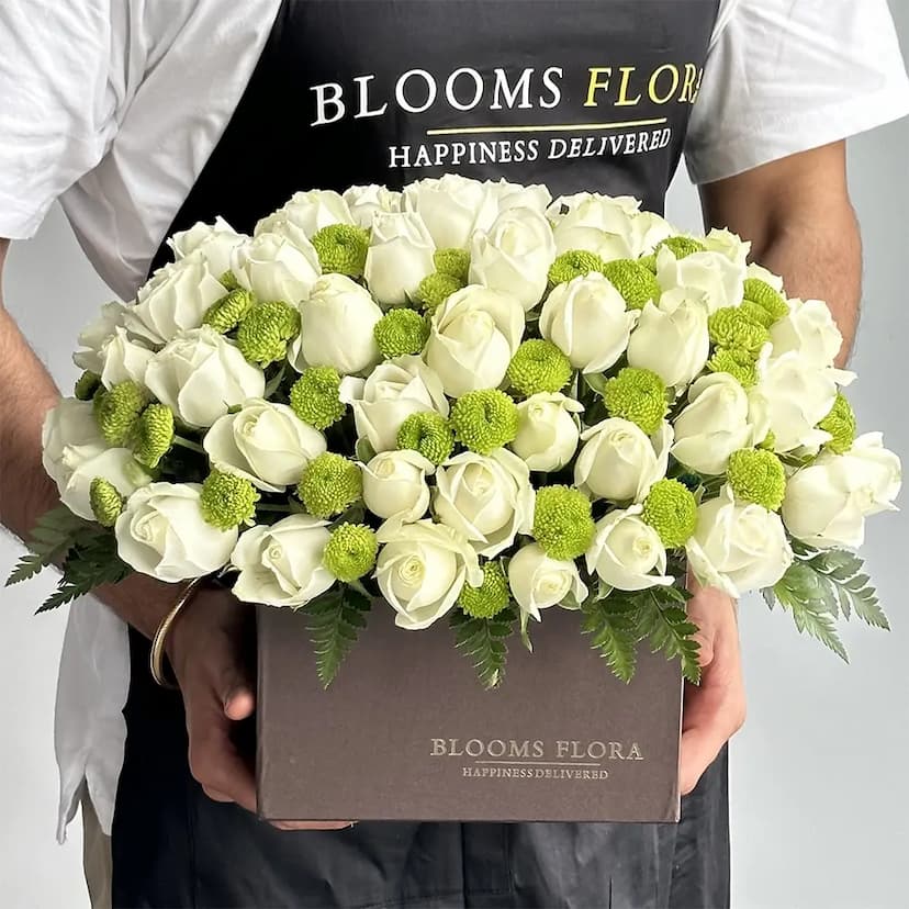 White Roses in a Box