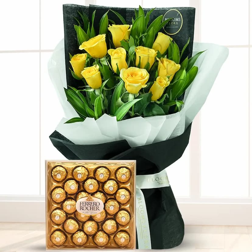 Roses Bouquet With Chocolates