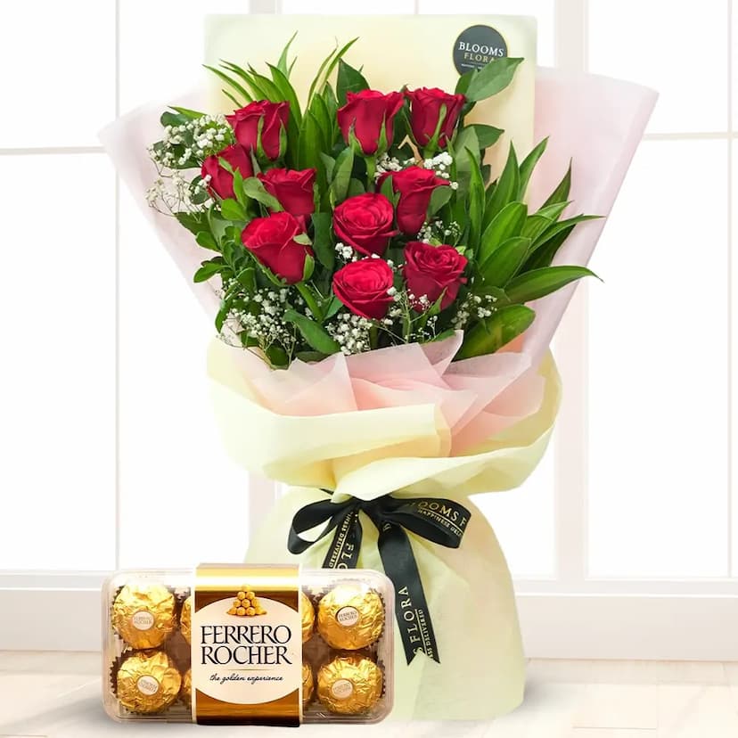 Roses Bouquet With Chocolates