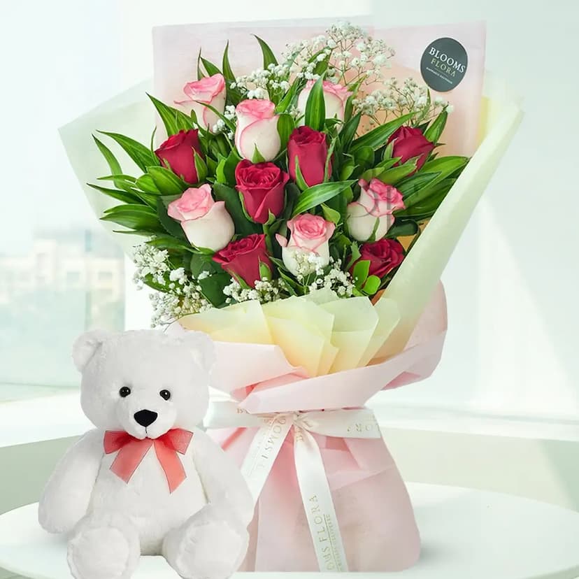 Roses Bouquet & Teddy