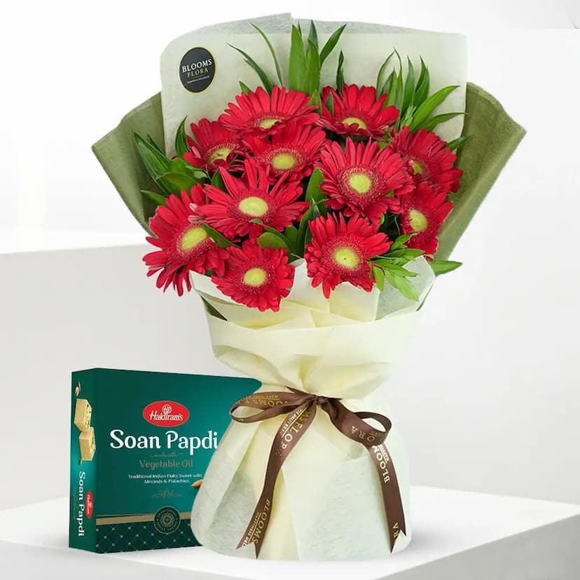 Gerberas Bouquet & Soan Papdi