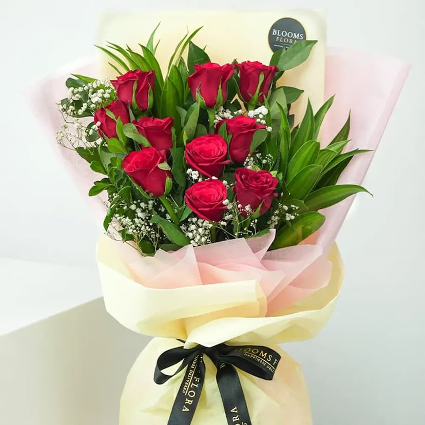 10 Red Roses Bouquet