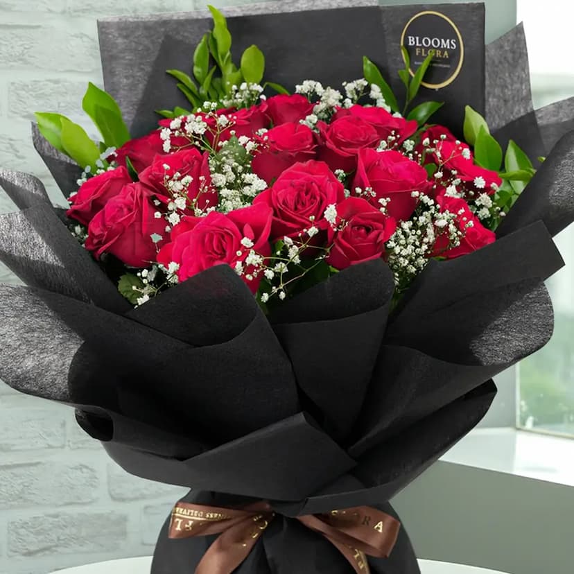 20 red roses bouquet