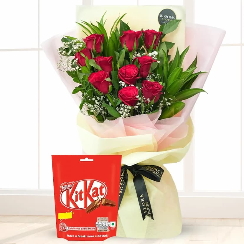 Roses Bouquet and Chocolate