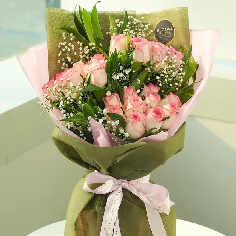 30 pink roses bouquet