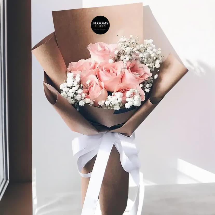 Bliss Bouquet of Peach Roses