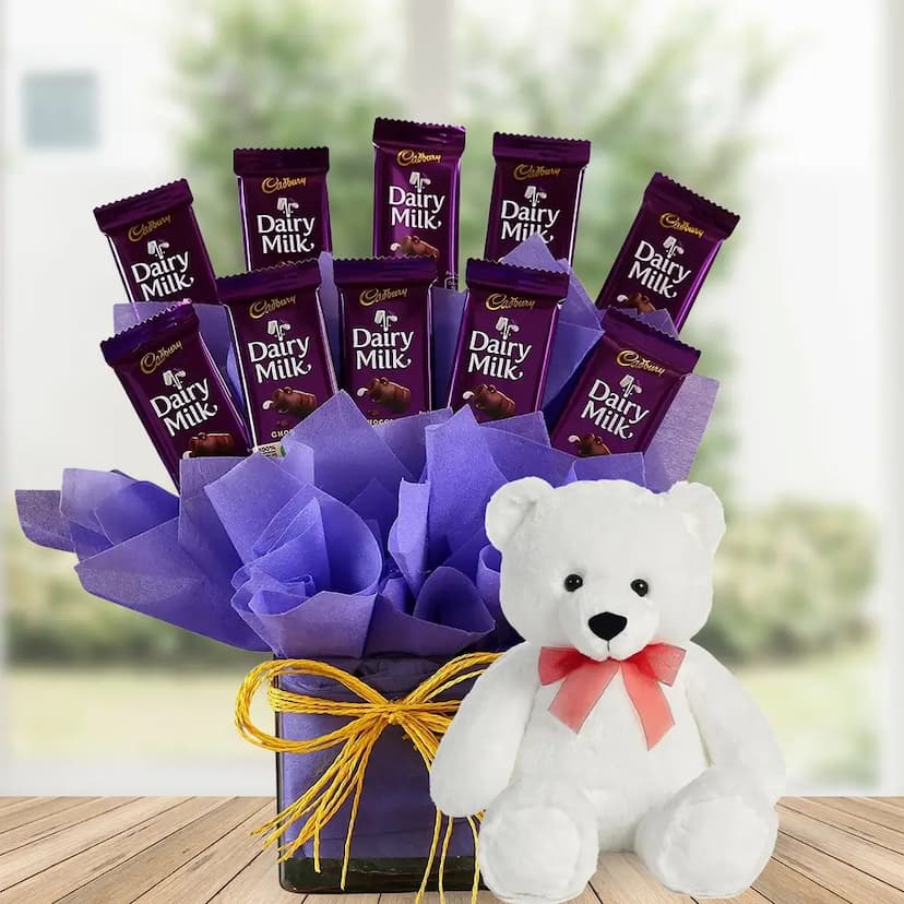 Chocolates & Teddy Bouquet