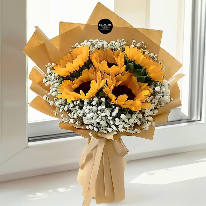 Bouquet of 5 Sunflowers