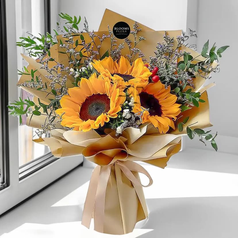 Bouquet of 3 Sunflowers