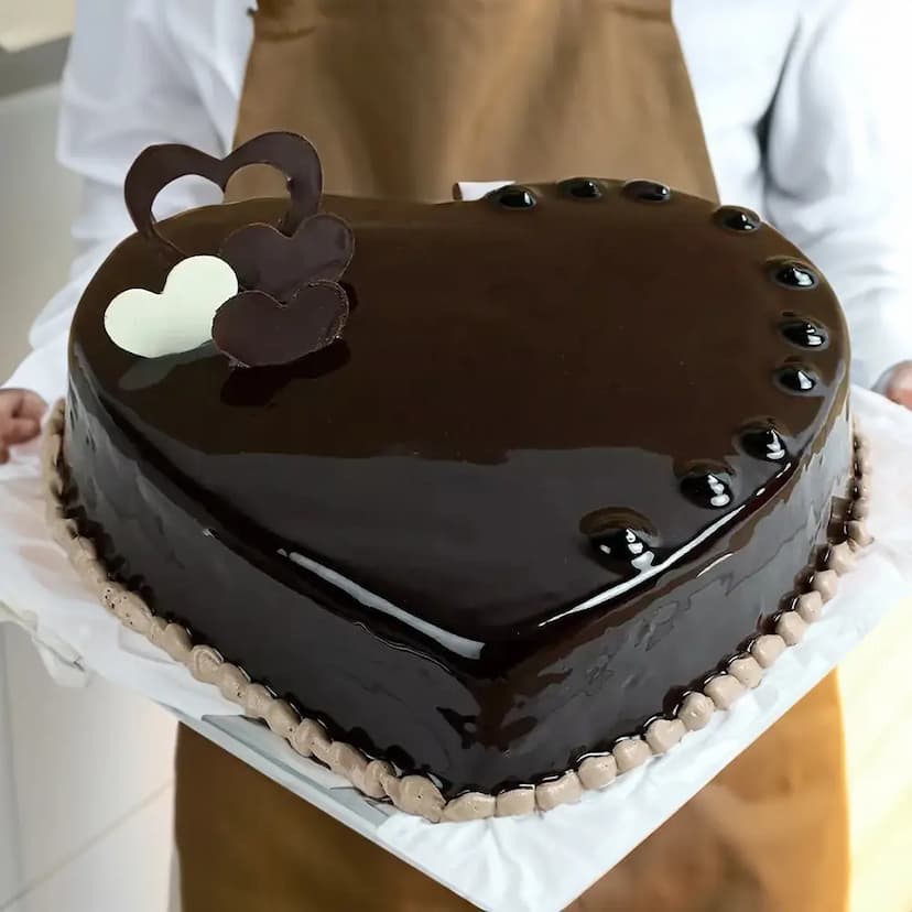 Heart Shaped Dark Chocolate Cake