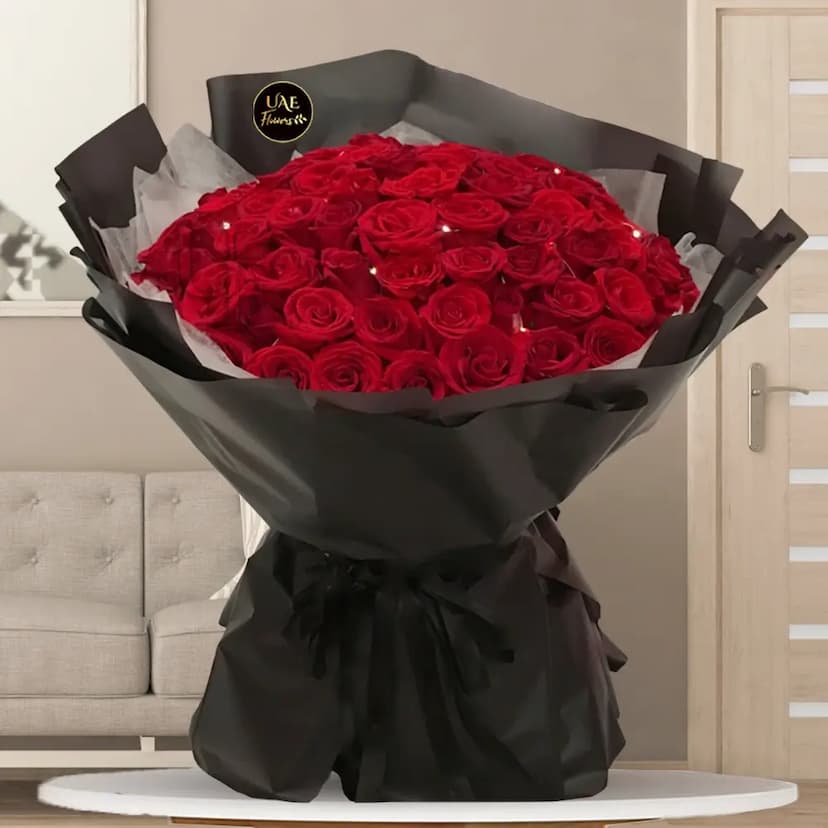 Bouquet of 50 Red Roses