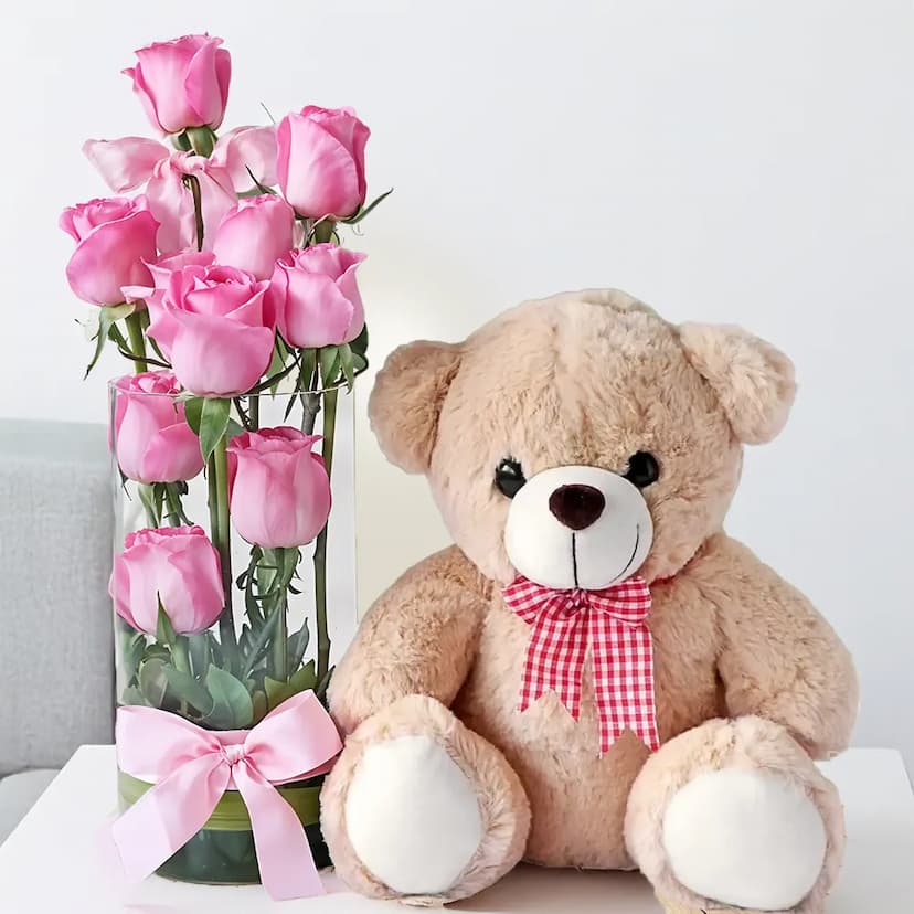 Teddy With Roses