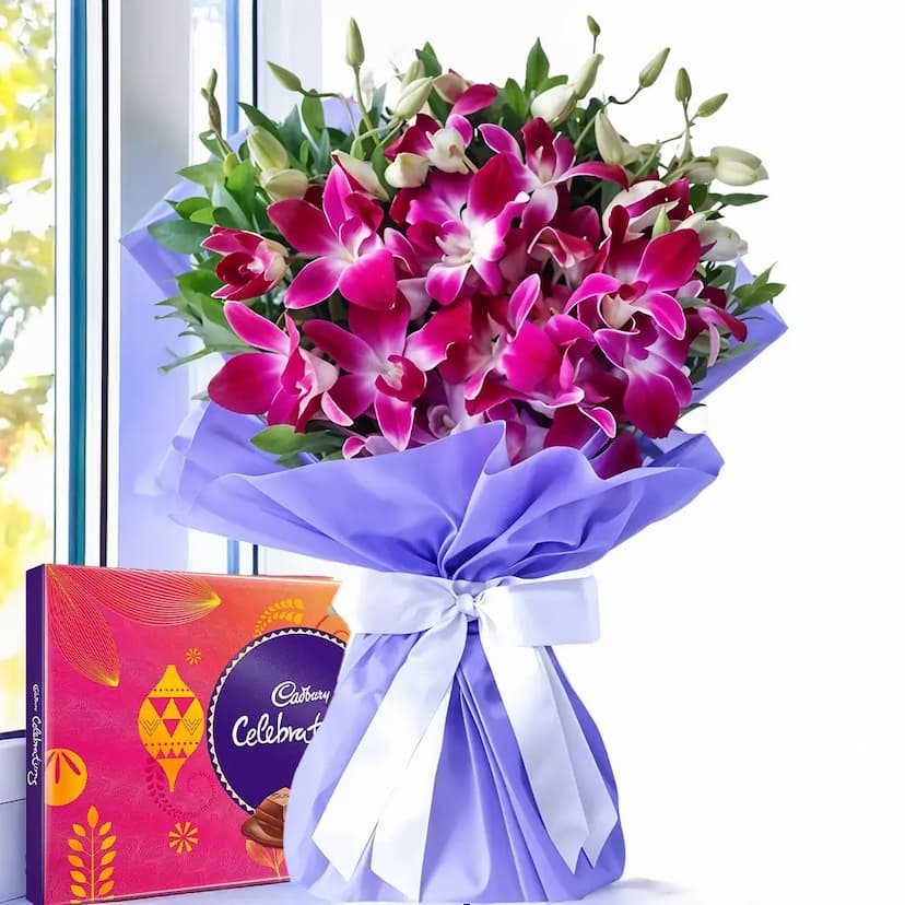 Orchids Bouquet & Chocolates