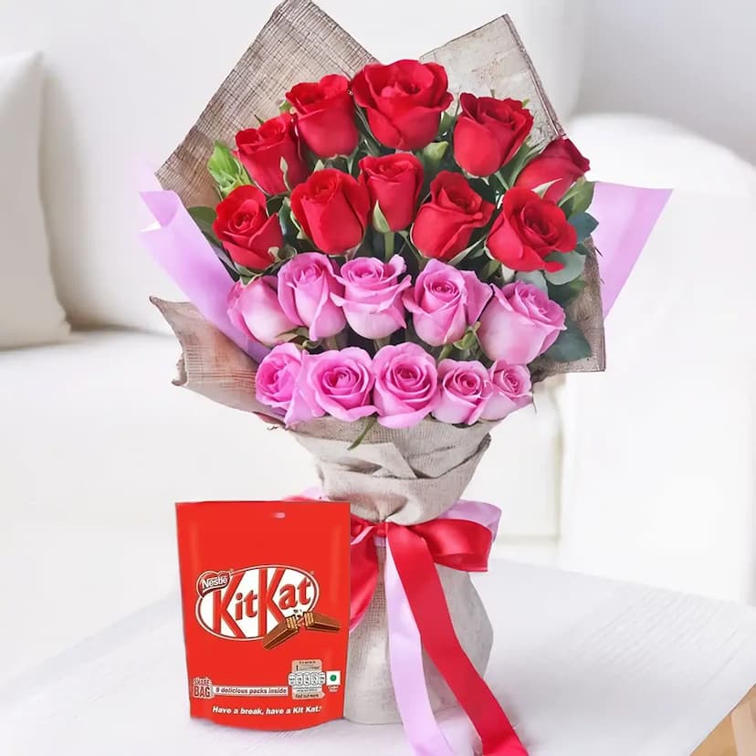 Roses Bouquet With Chocolates