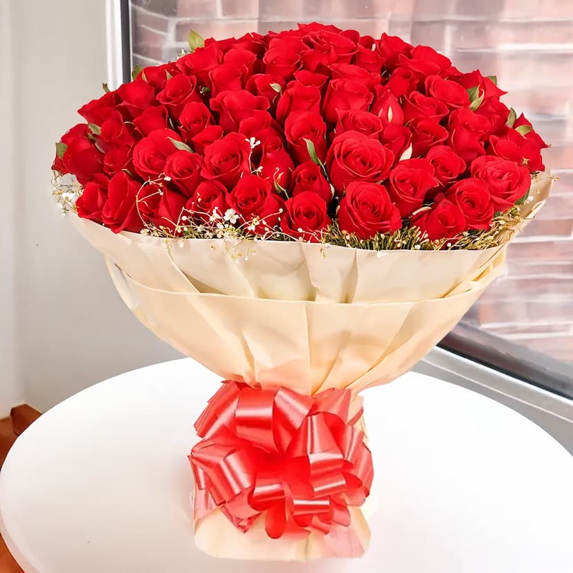 100 Red Roses Bouquet